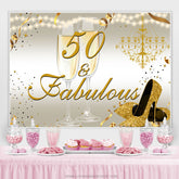 Talons scintillants d'or 50e toile de fond fabuleuse d'anniversaire